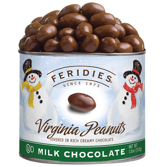 11oz Milk Chocolatey Covered Peanuts-Snowmen