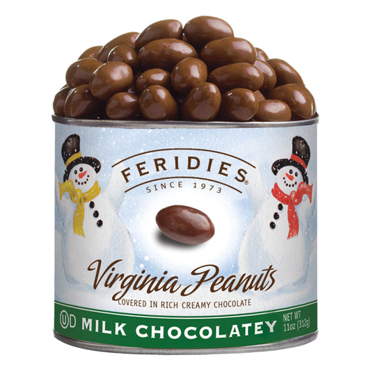 11oz Milk Chocolatey Covered Peanuts-Snowmen